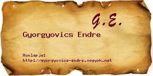 Gyorgyovics Endre névjegykártya