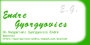 endre gyorgyovics business card